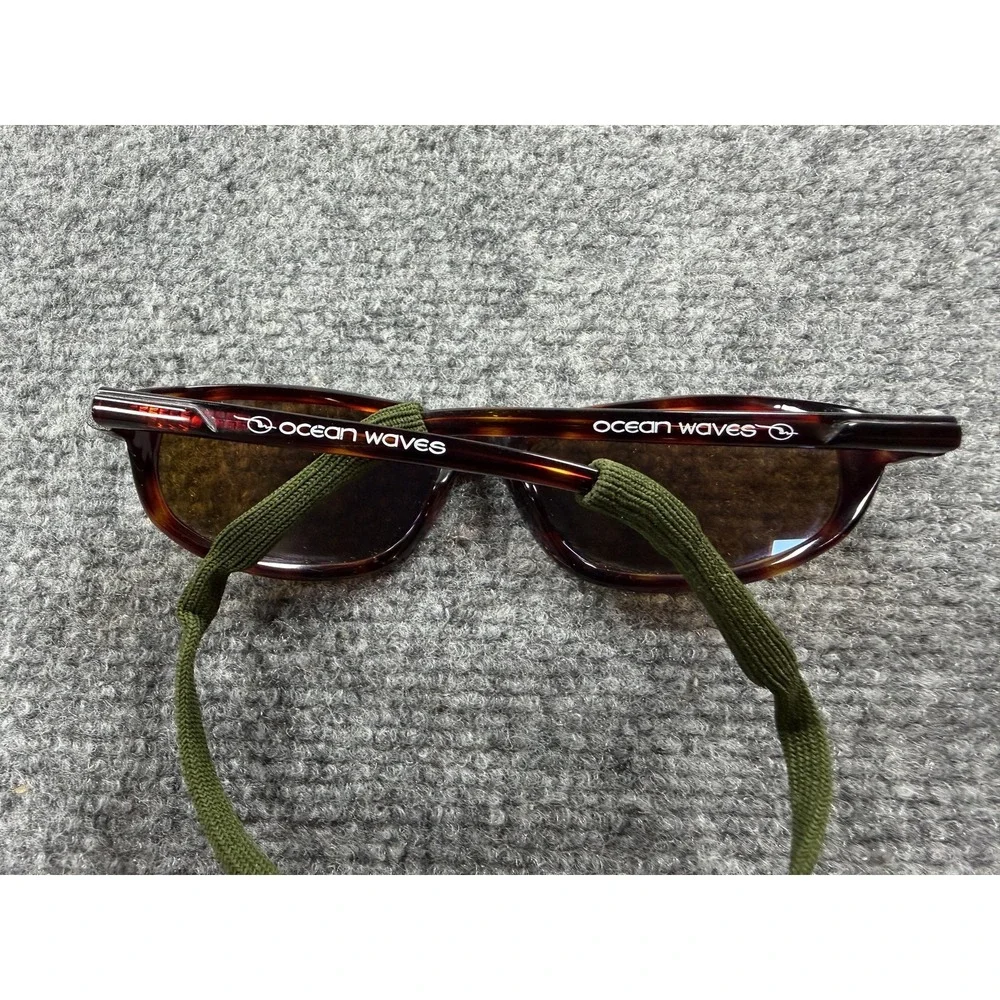 Ocean Waves Sunglasses Mens One Size Brown Tortoise Wrap Green Mirrored Jupiter